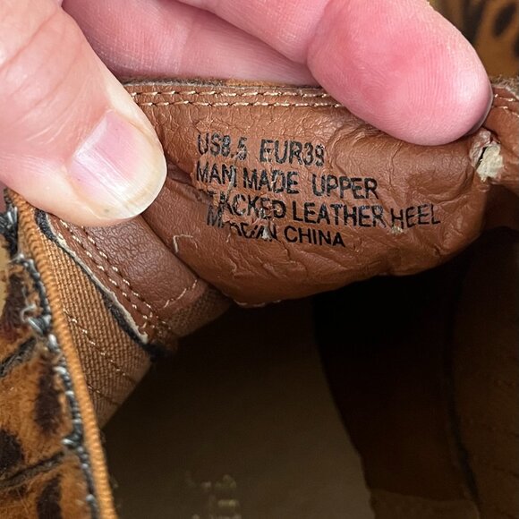 A Rider Girl Leopard Print Faux Suede Booties, Women's Size EU 39; US 8.5 - Picture 9 of 10